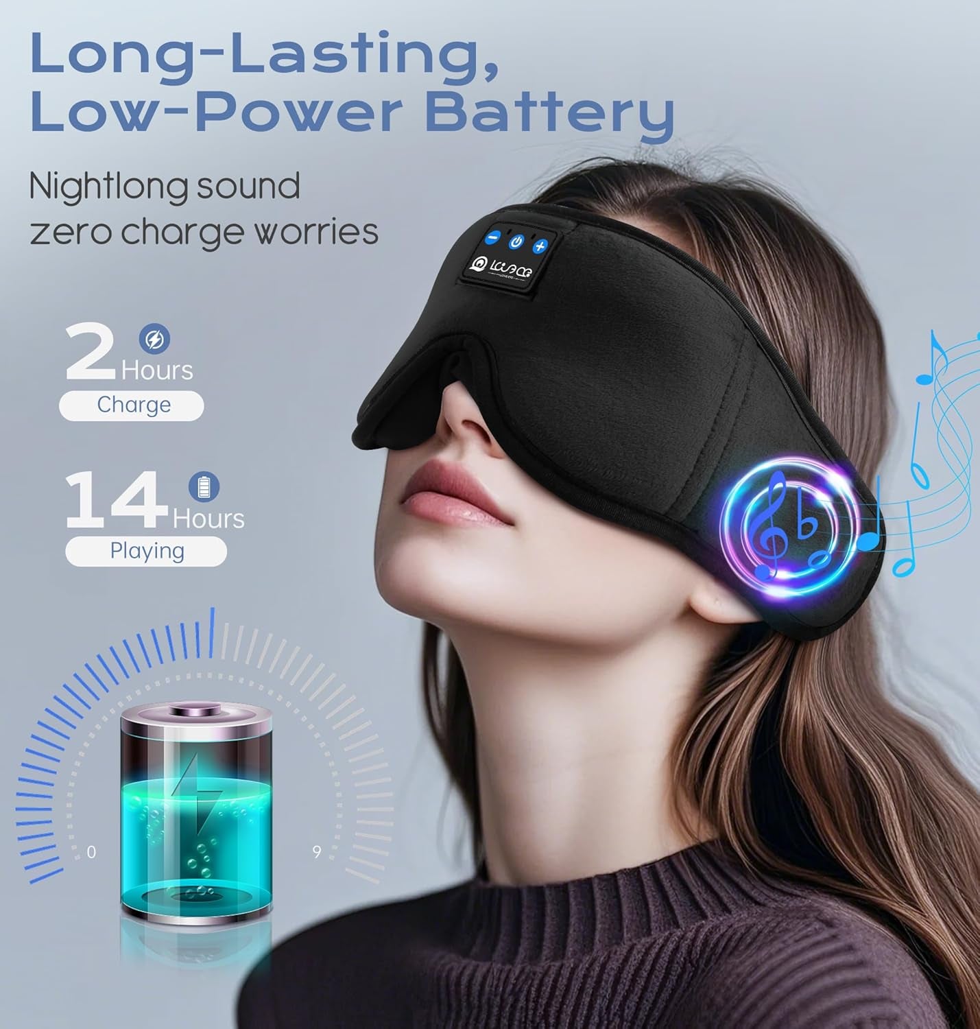 Sleep Headphones, 3D Sleep Mask with Bluetooth Headphones Wireless 5.4 Bluetooth Sleep Mask for Men, Women Comfortable Eye Mask with Headphones for Sleeping Ultra-Thin Speakers (Black)